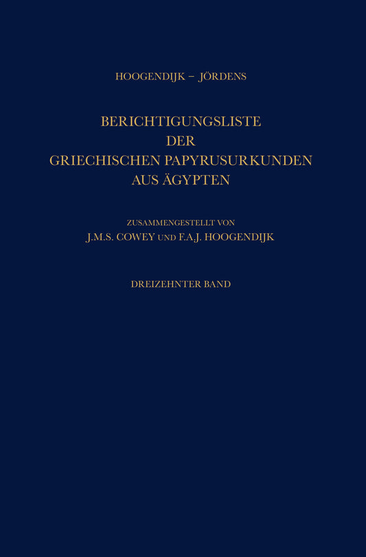 Berichtigungsliste der Griechischen Papyrusurkunden aus Ägypten