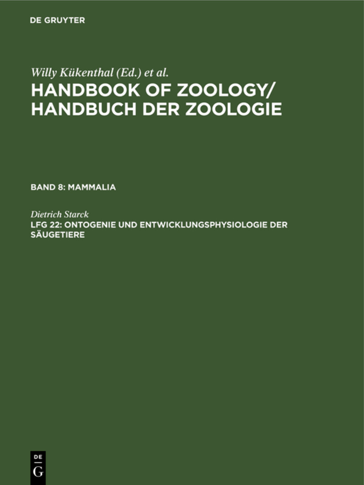 Cover image for Ontogenie und Entwicklungsphysiologie der Säugetiere ISBN 9783110054477