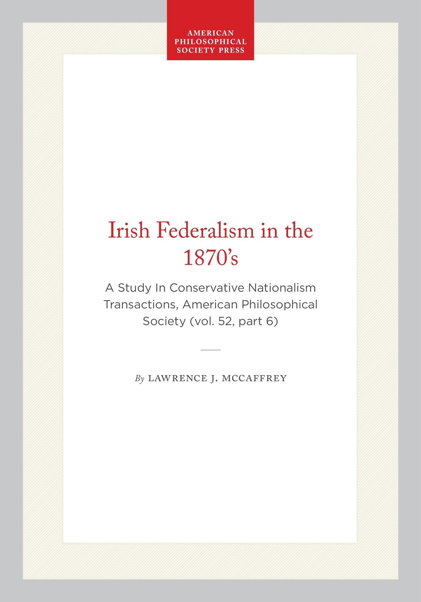 Irish Federalism in the 1870’s