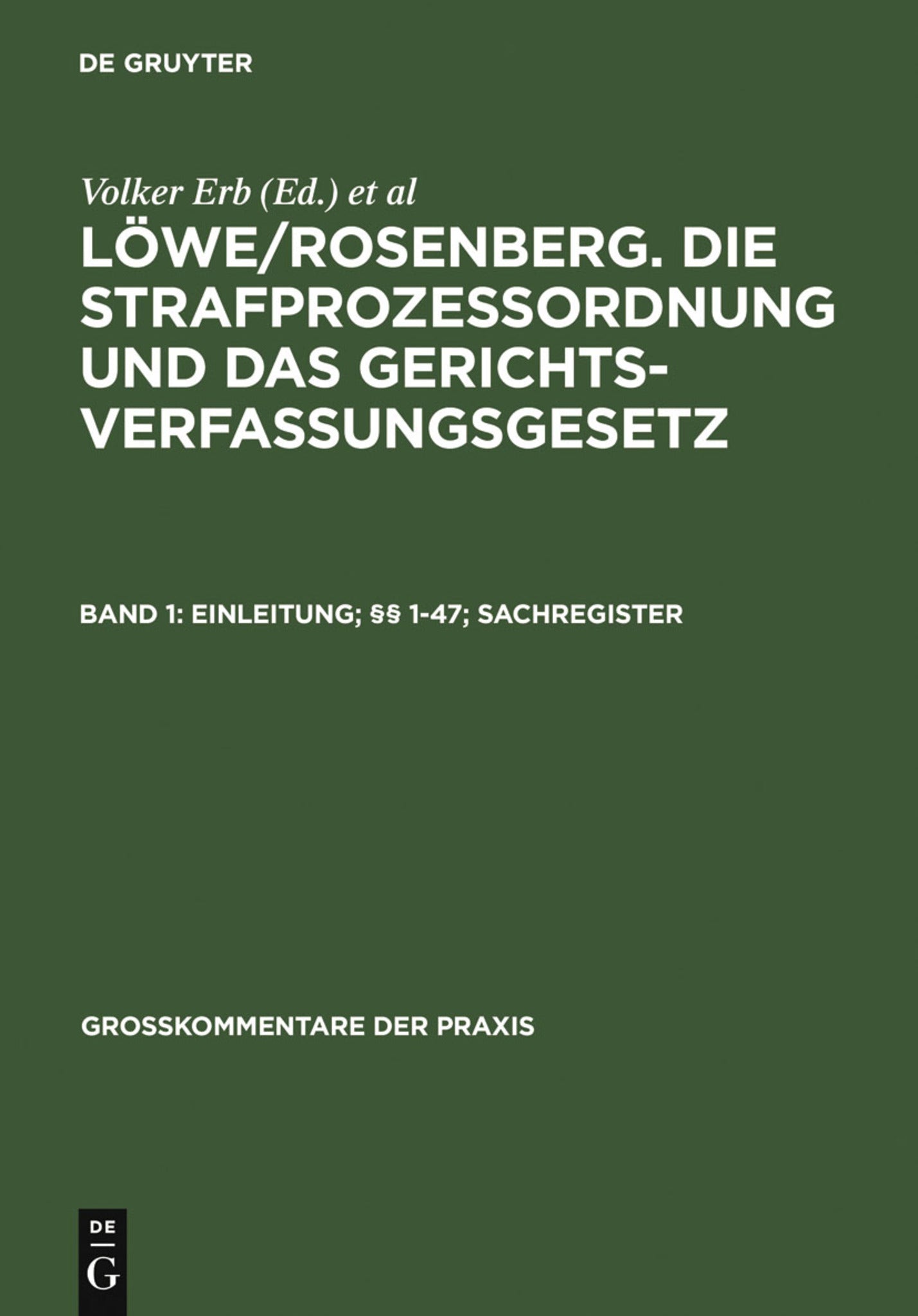 Einleitung; §§ 1-47; Sachregister