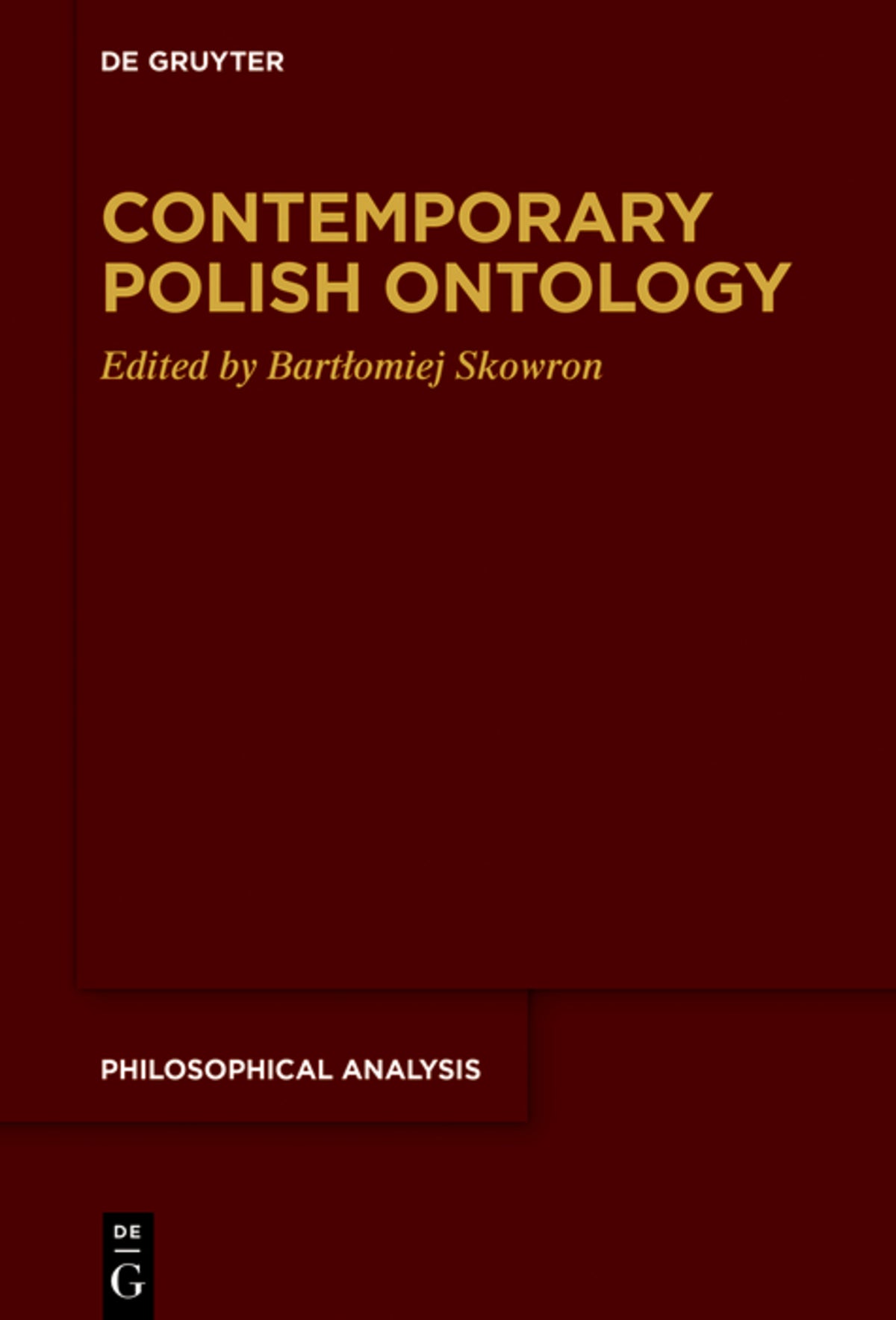 Cover image for Contemporary Polish Ontology ISBN 9783110669329