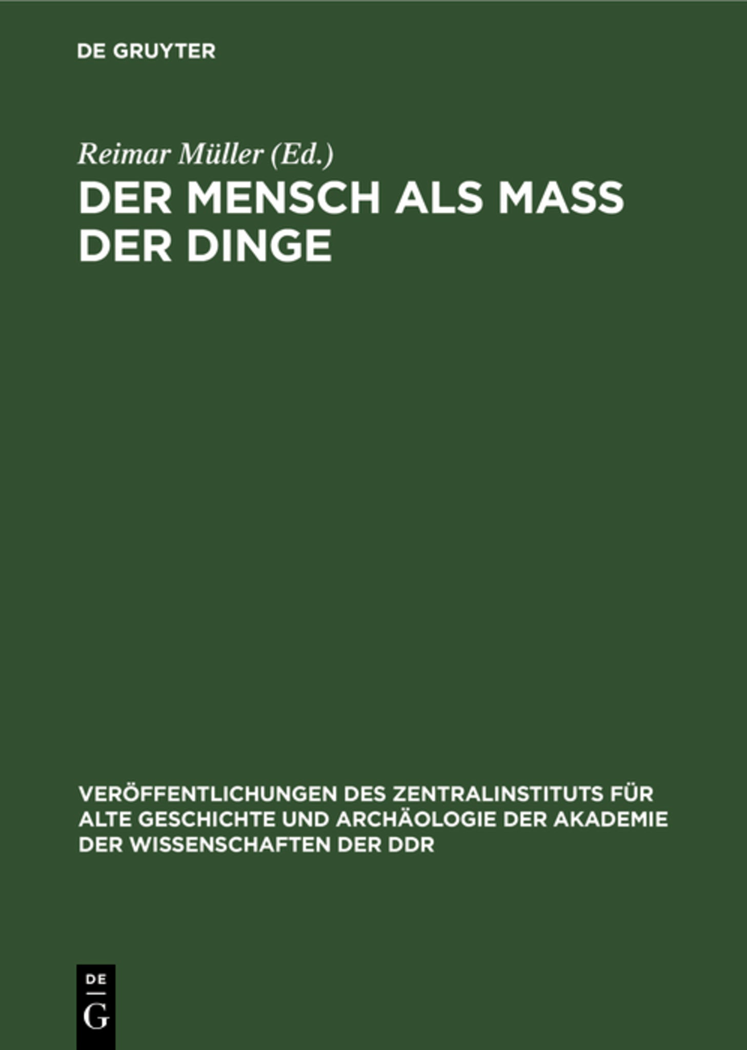 Der Mensch als Mass der Dinge