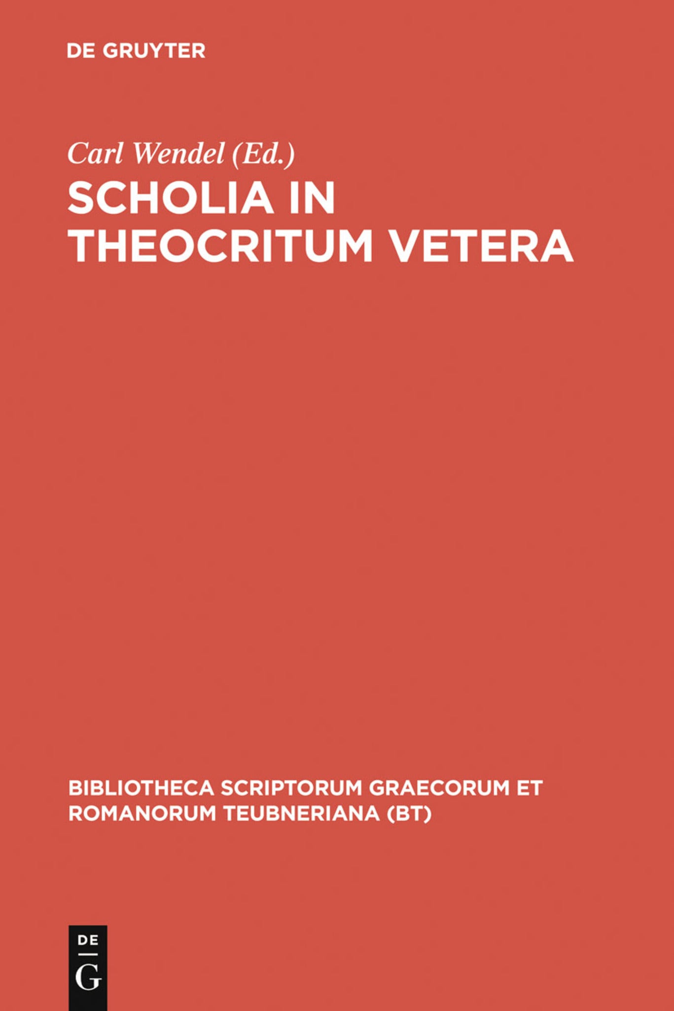 Cover image for Scholia in Theocritum vetera ISBN 9783598718625