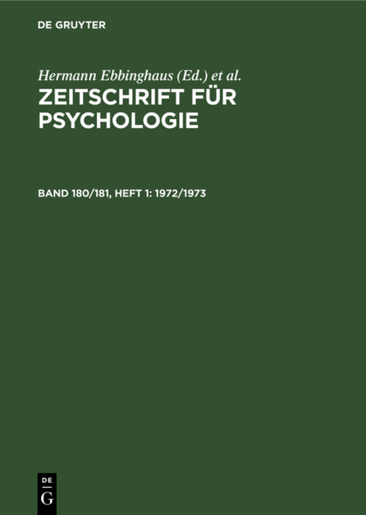 Cover image for 1972/1973 ISBN 9783112579954