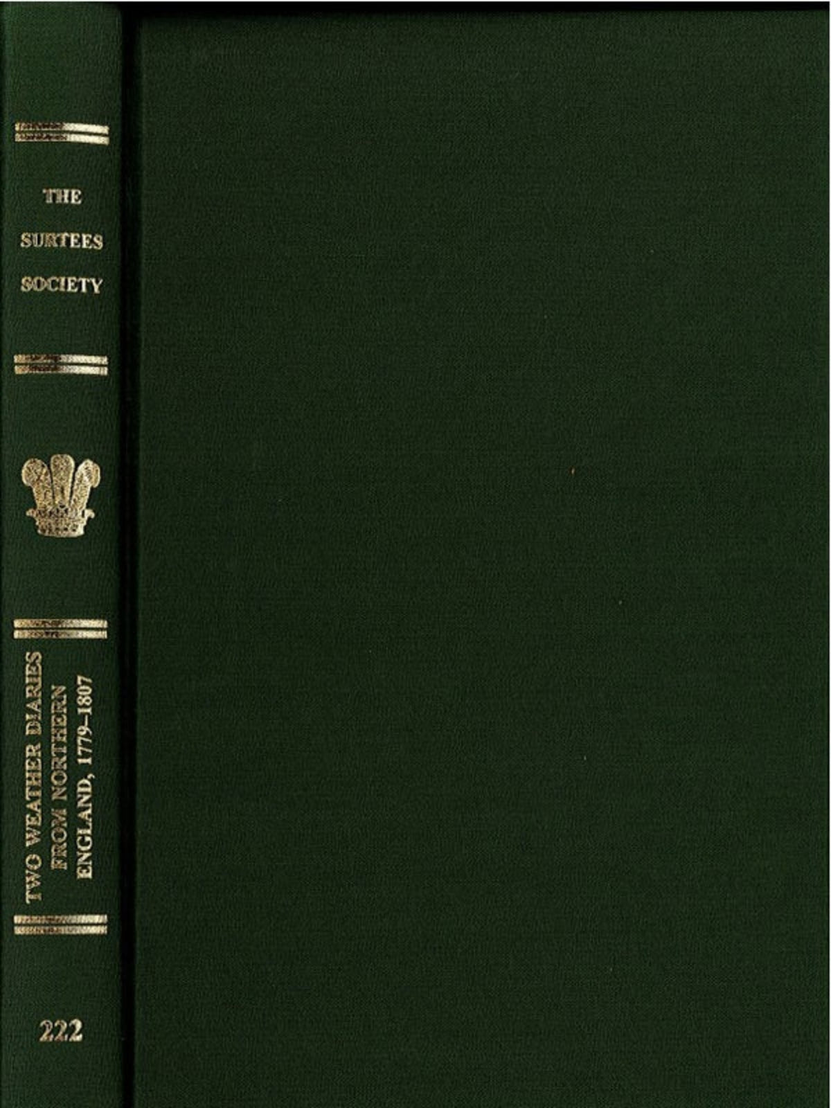 Cover image for Two Weather Diaries from Northern England, 1779-1807 ISBN 9780854440771