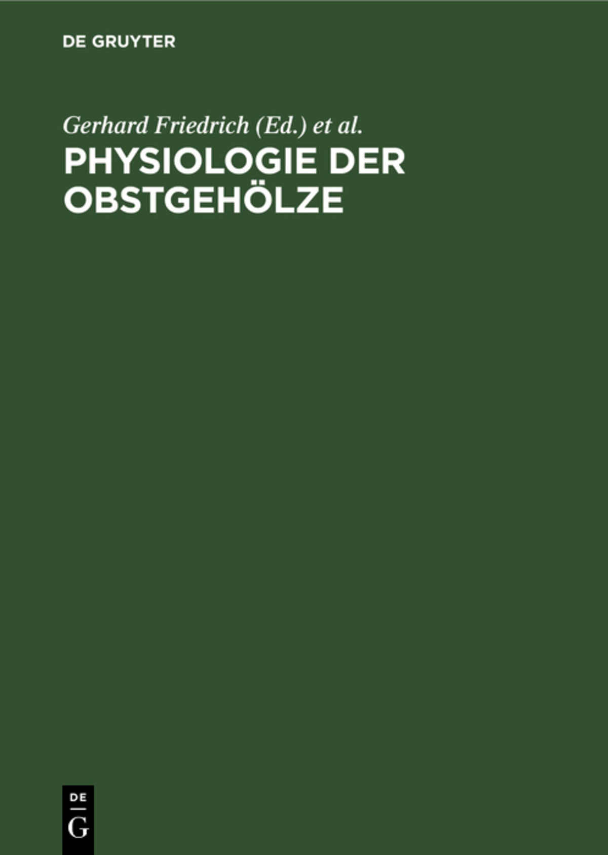 Cover image for Physiologie der Obstgehölze ISBN 9783112651711