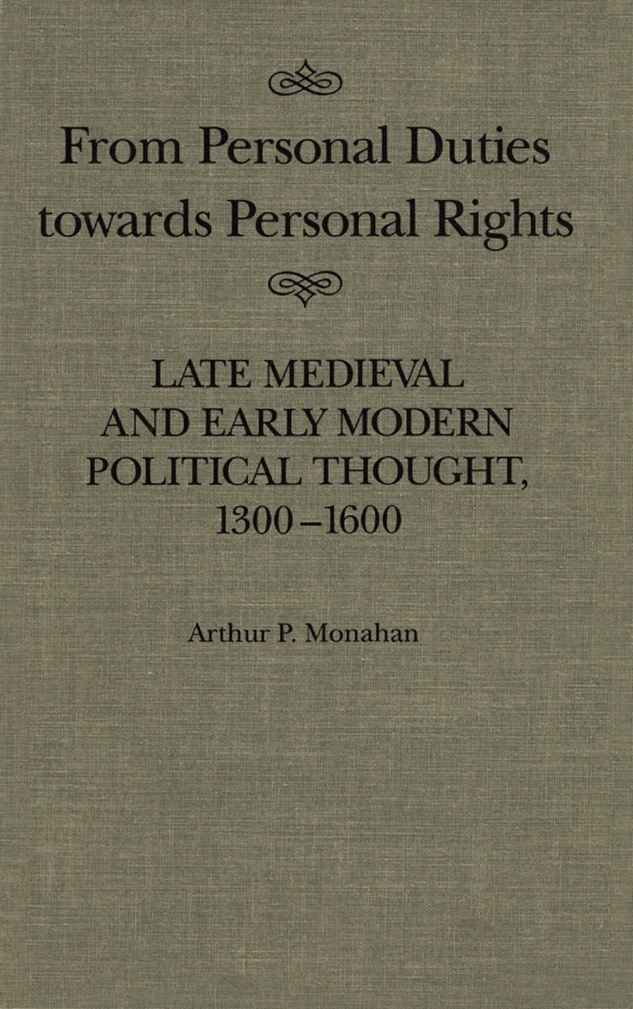Cover image for From Personal Duties Towards Personal Rights ISBN 9780773510173