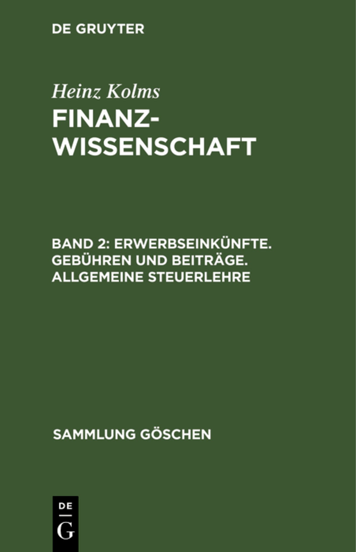 Erwerbseinkünfte. Gebühren und Beiträge. Allgemeine Steuerlehre