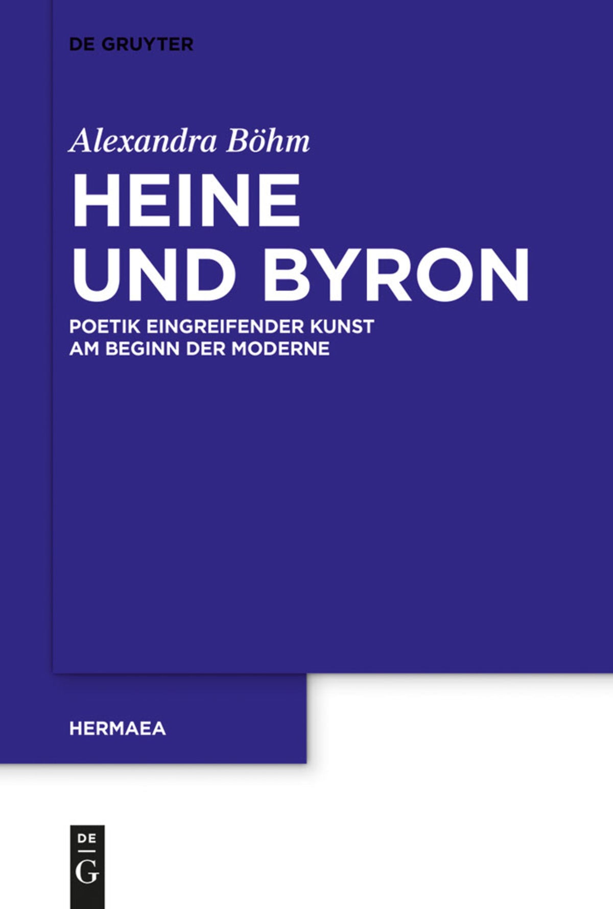 Cover image for Heine und Byron ISBN 9783110278750