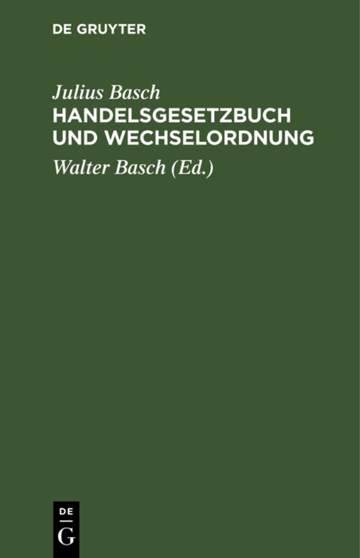 Handelsgesetzbuch und Wechselordnung