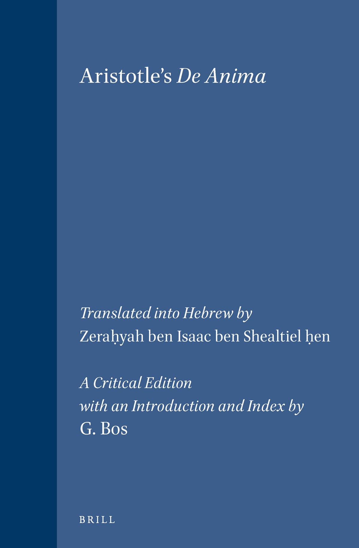 Cover image for Aristotle's De Anima ISBN 9789004099371