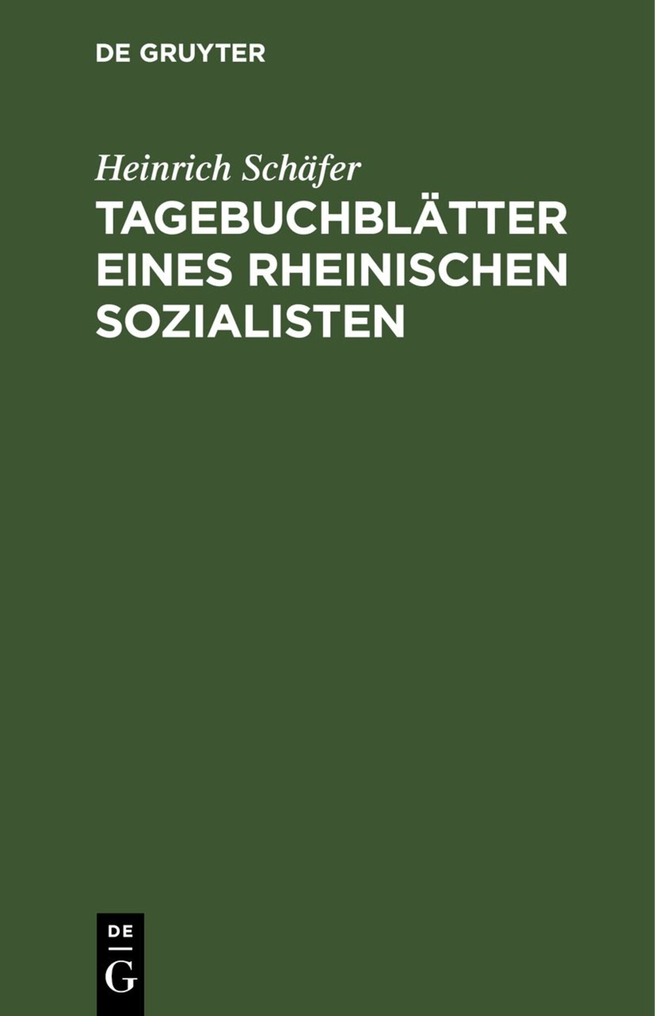 Tagebuchblätter eines rheinischen Sozialisten