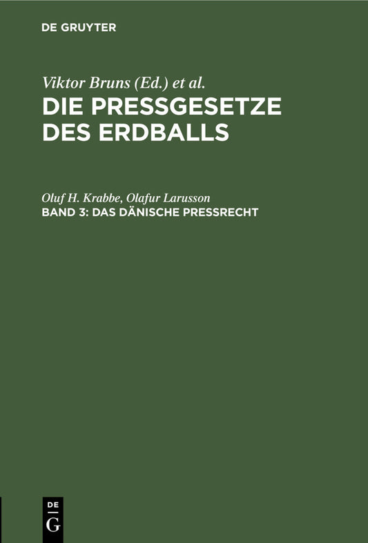 Das dänische Preßrecht
