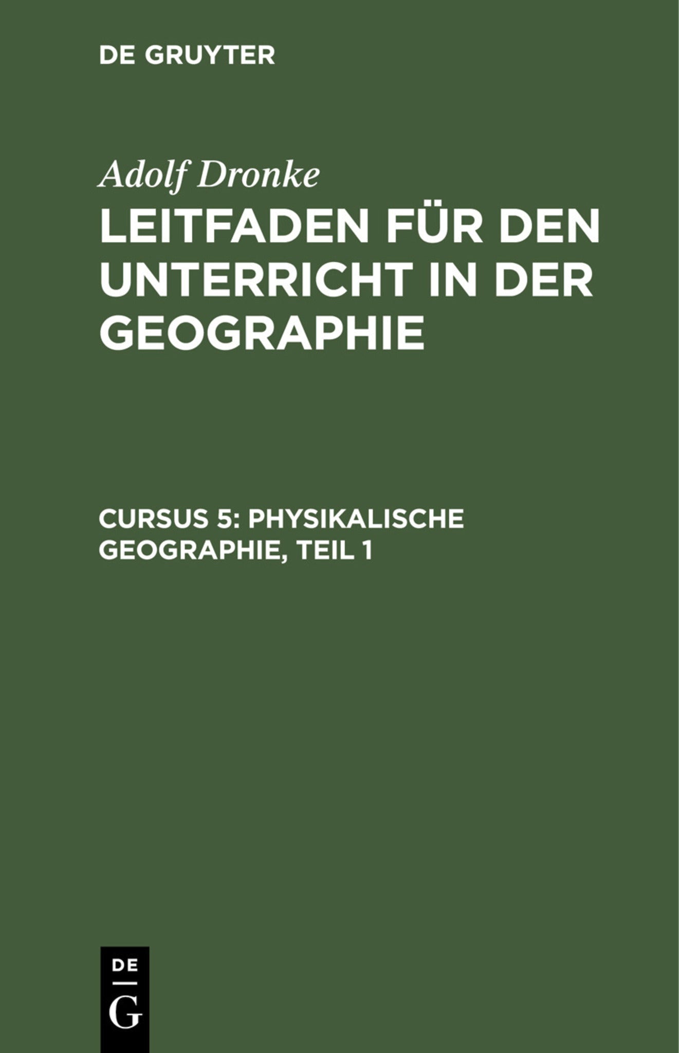 Physikalische Geographie, Teil 1