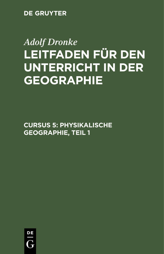 Physikalische Geographie, Teil 1