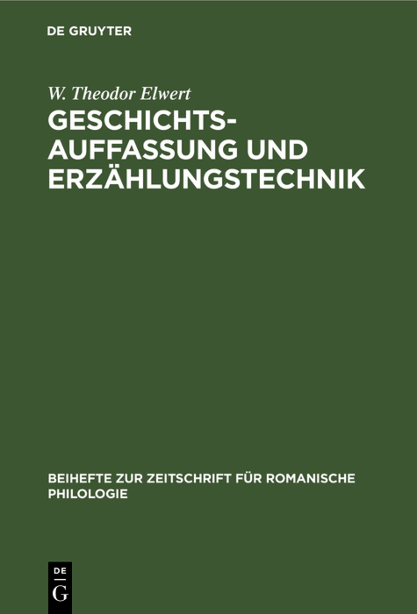 Cover image for Geschichtsauffassung und Erzählungstechnik ISBN 9783112325278