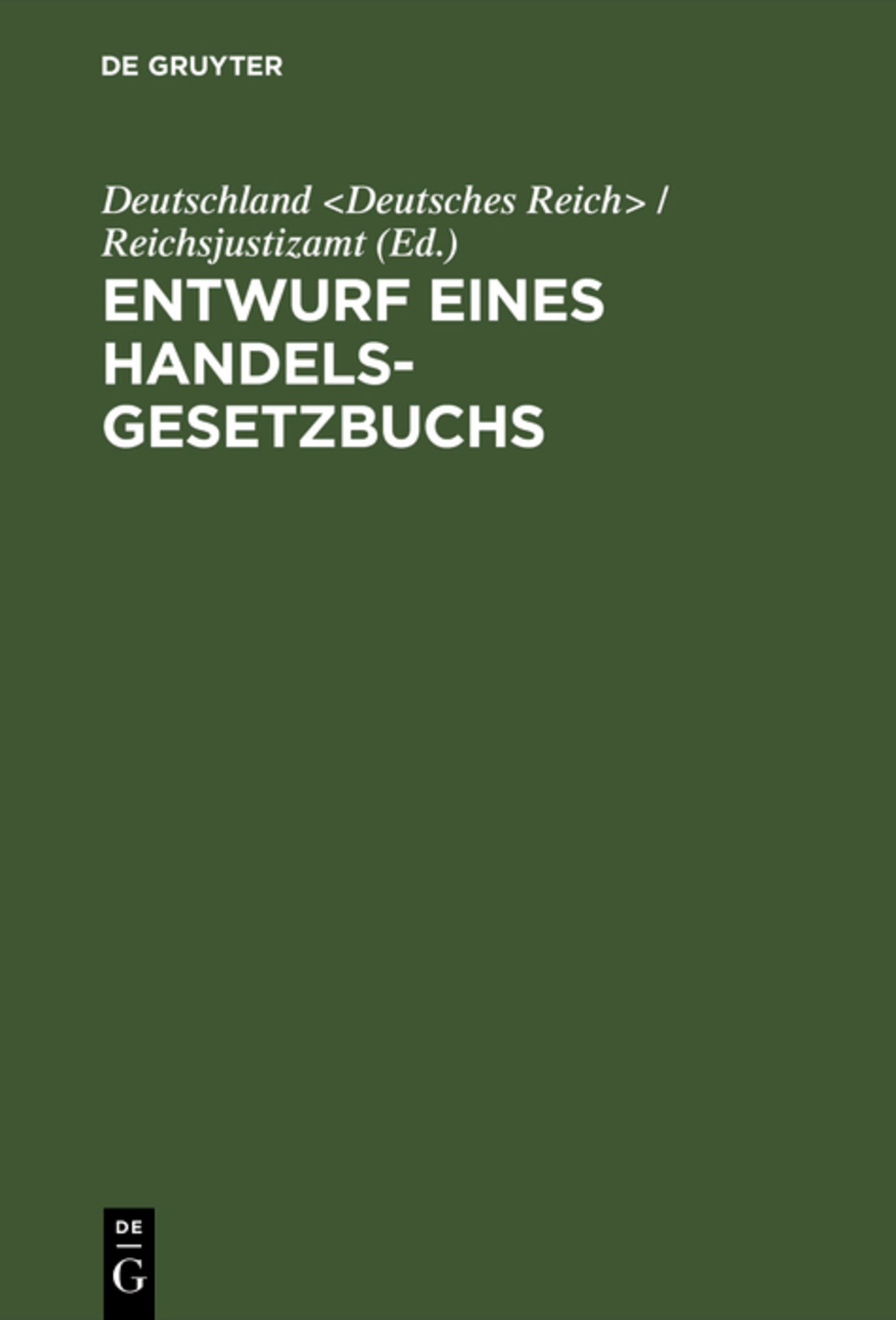 Entwurf eines Handelsgesetzbuchs