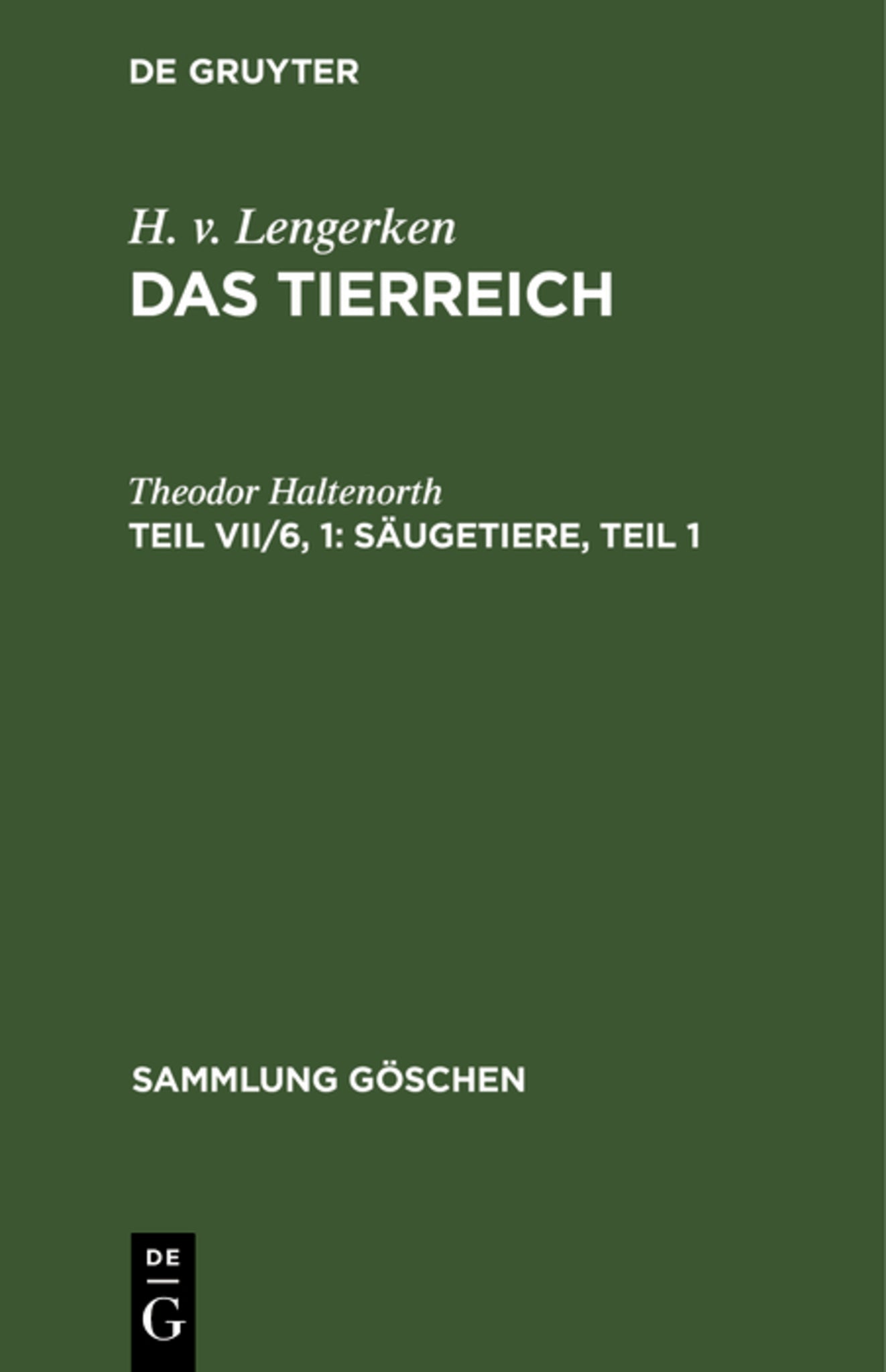 Säugetiere, Teil 1