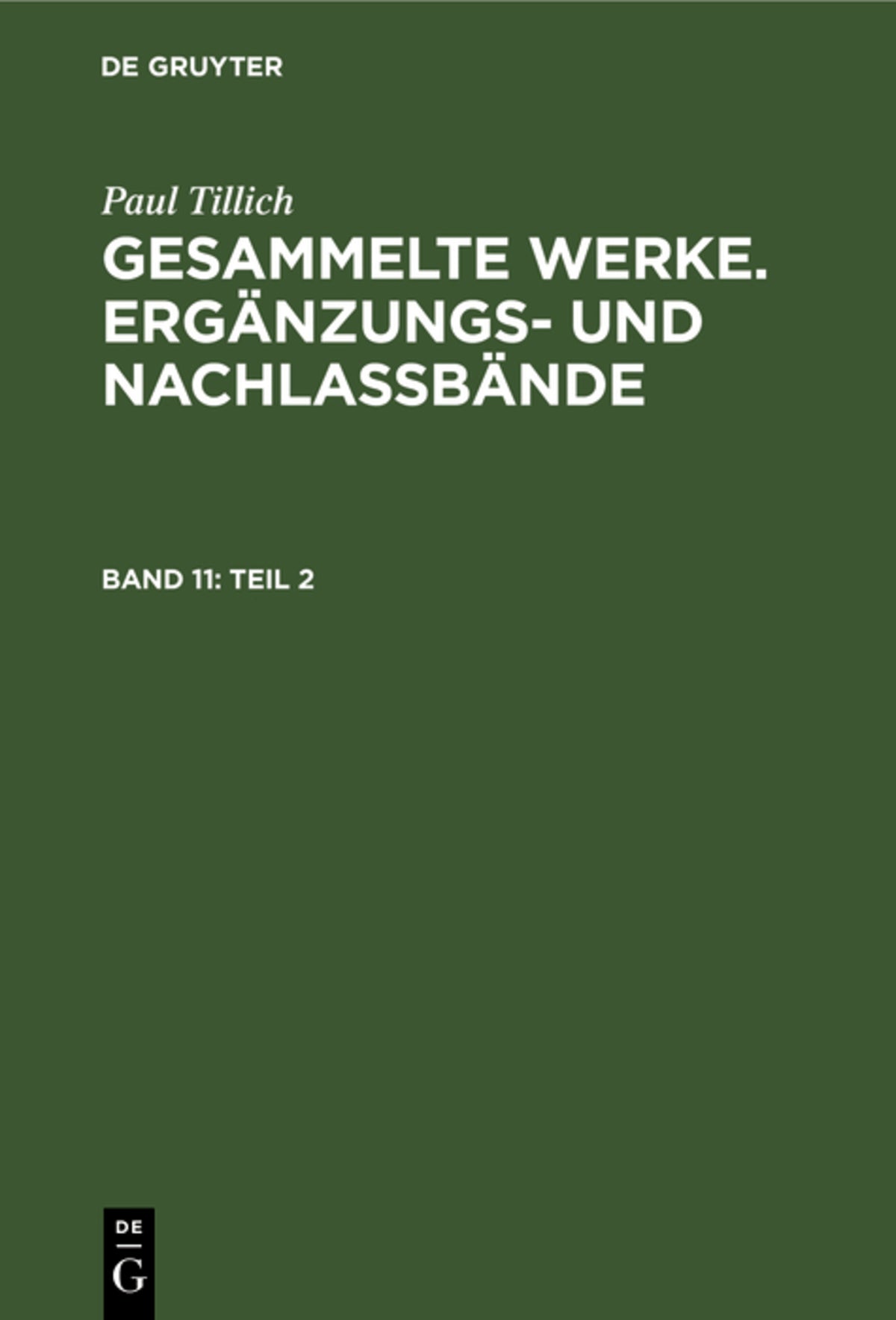 Cover image for Teil 2 ISBN 9783110165807