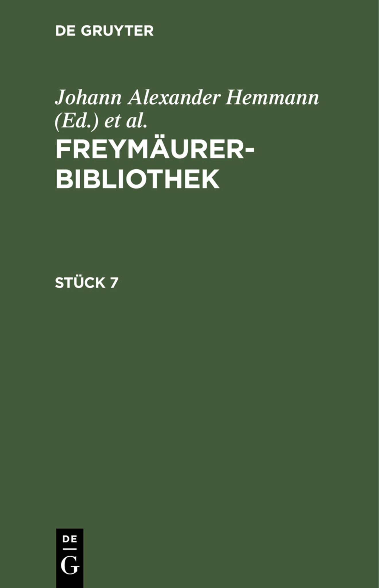 Freymäurer-Bibliothek. Stück 7
