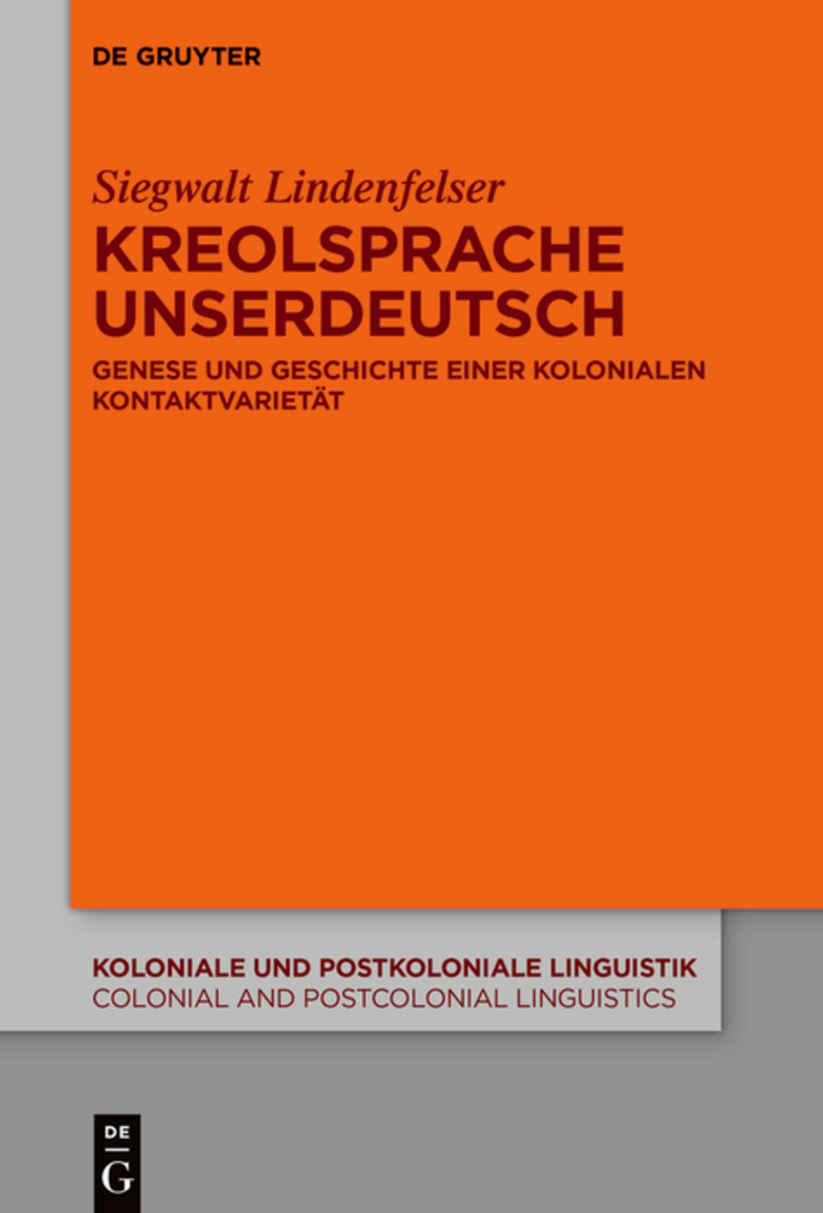Cover image for Kreolsprache Unserdeutsch ISBN 9783111111018
