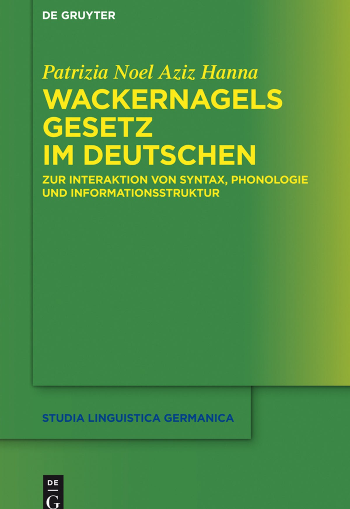 Cover image for Wackernagels Gesetz im Deutschen ISBN 9783110419603