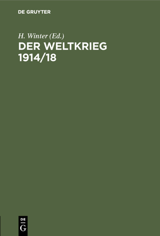 Der Weltkrieg 1914/18