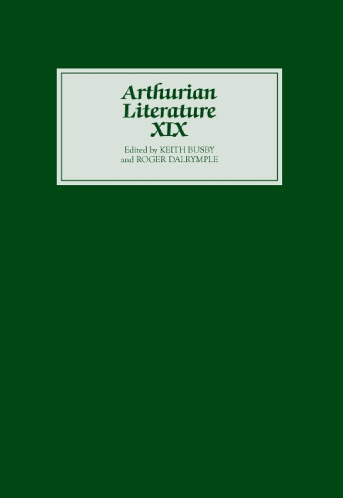 Cover image for Arthurian Literature XIX ISBN 9780859917452