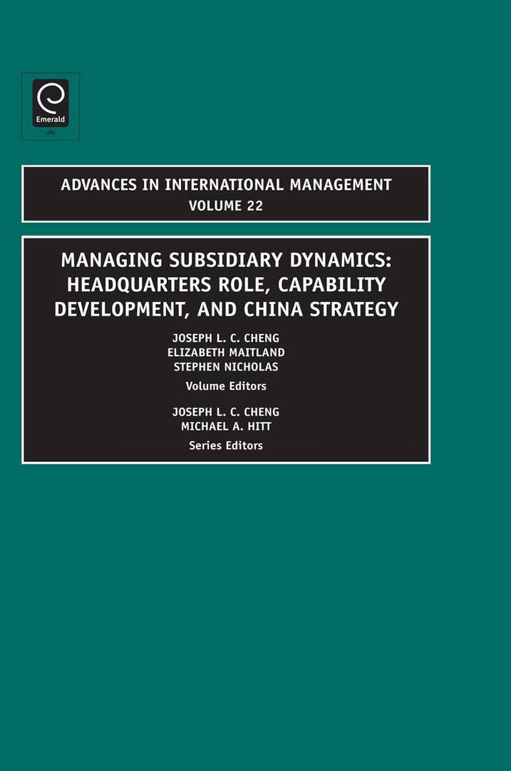Cover image for Managing Subsidiary Dynamics ISBN 9781848556669