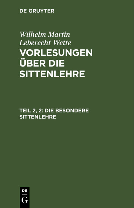 Die besondere Sittenlehre