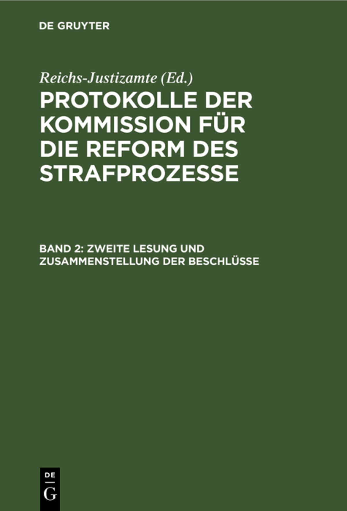 Cover image for Zweite Lesung und Zusammenstellung der Beschlüsse ISBN 9783112376133