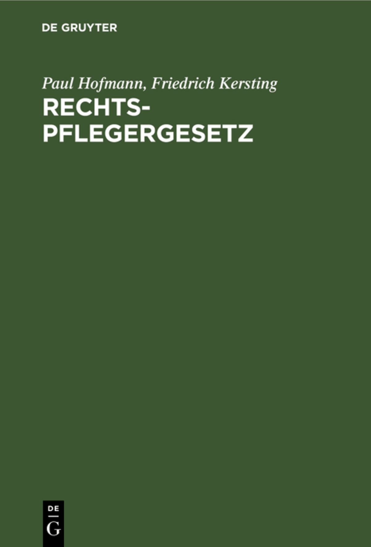 Cover image for Rechtspflegergesetz ISBN 9783112306208