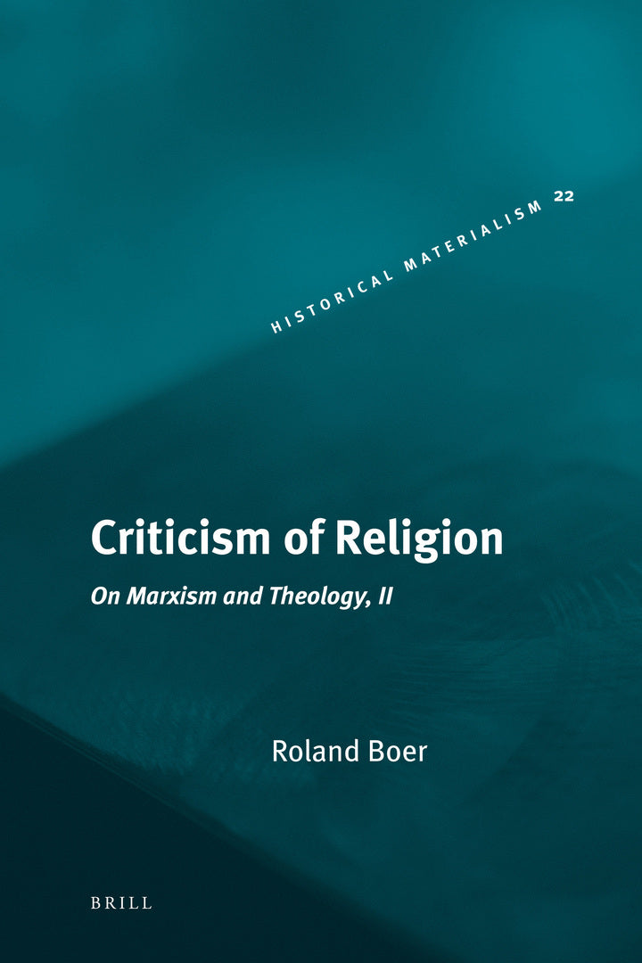 Cover image for Criticism of Religion ISBN 9789004176461