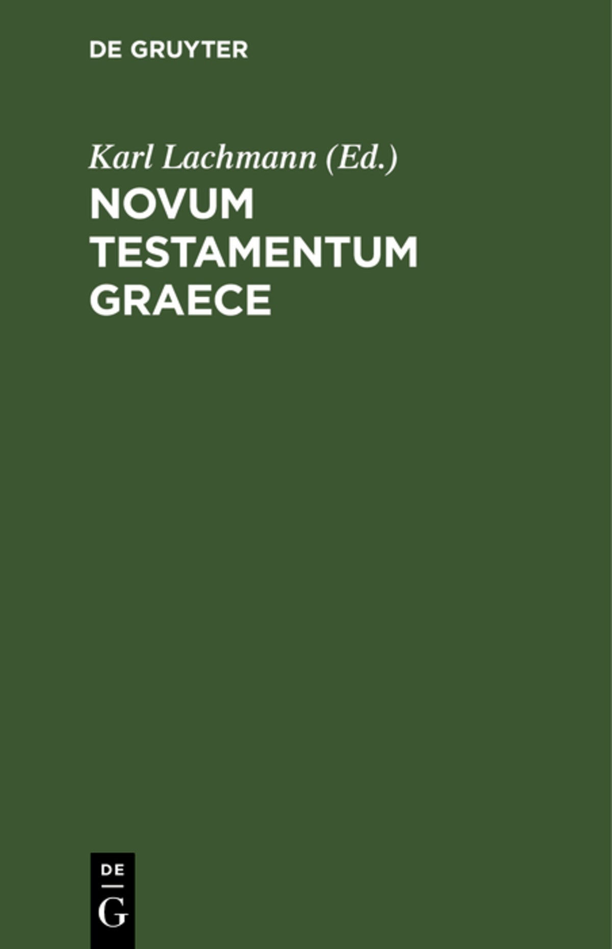Cover image for Novum Testamentum Graece ISBN 9783112628270