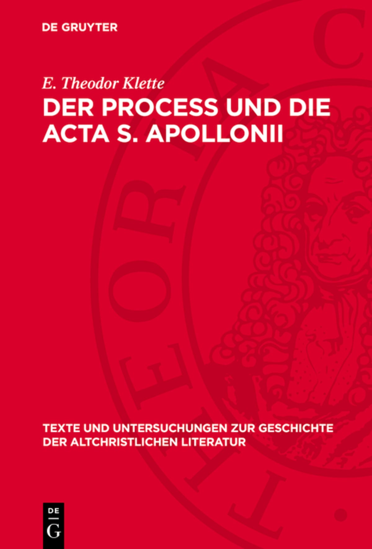 Cover image for Der Process und die Acta S. Apollonii ISBN 9783112789261
