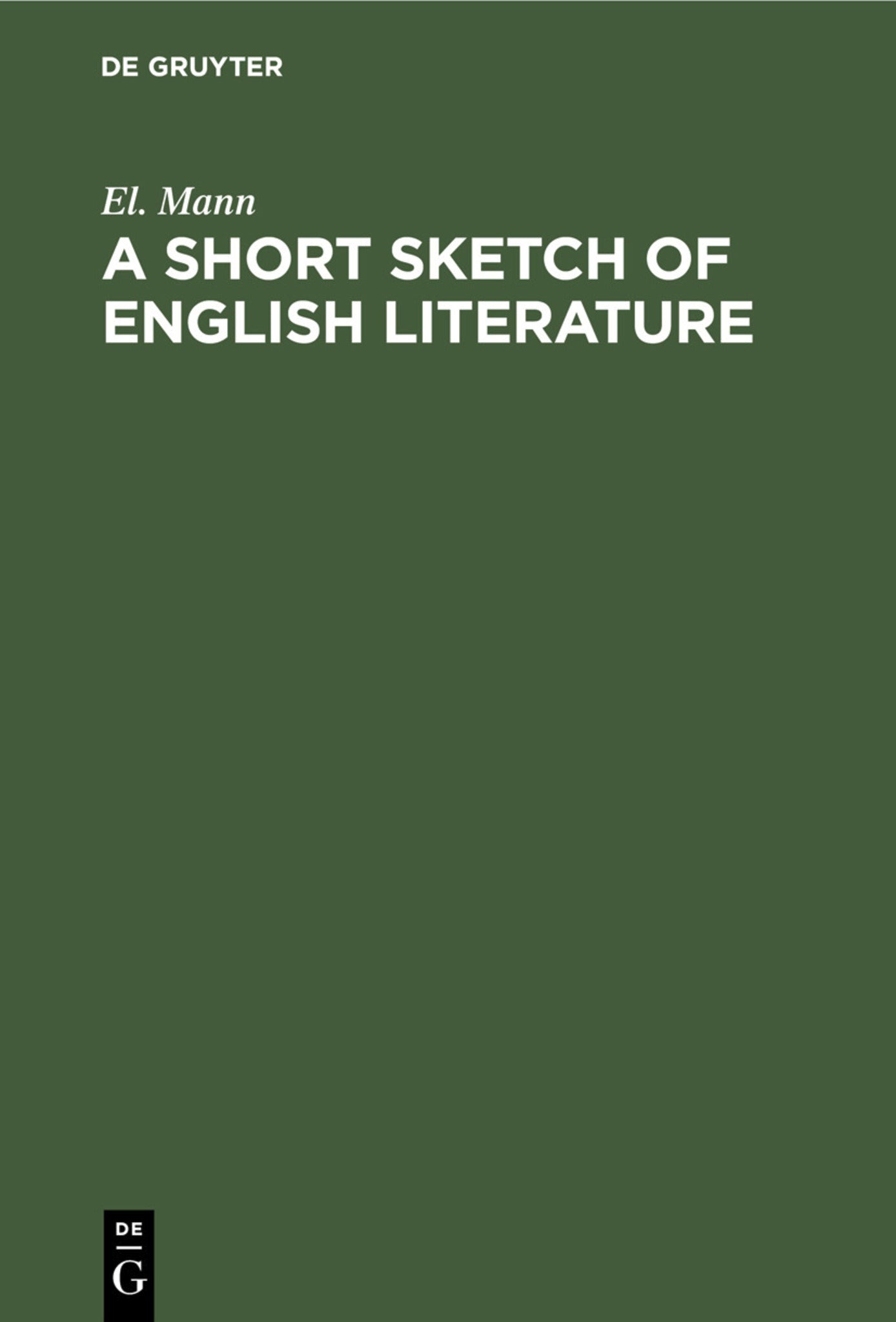 A Short Sketch of English Literature