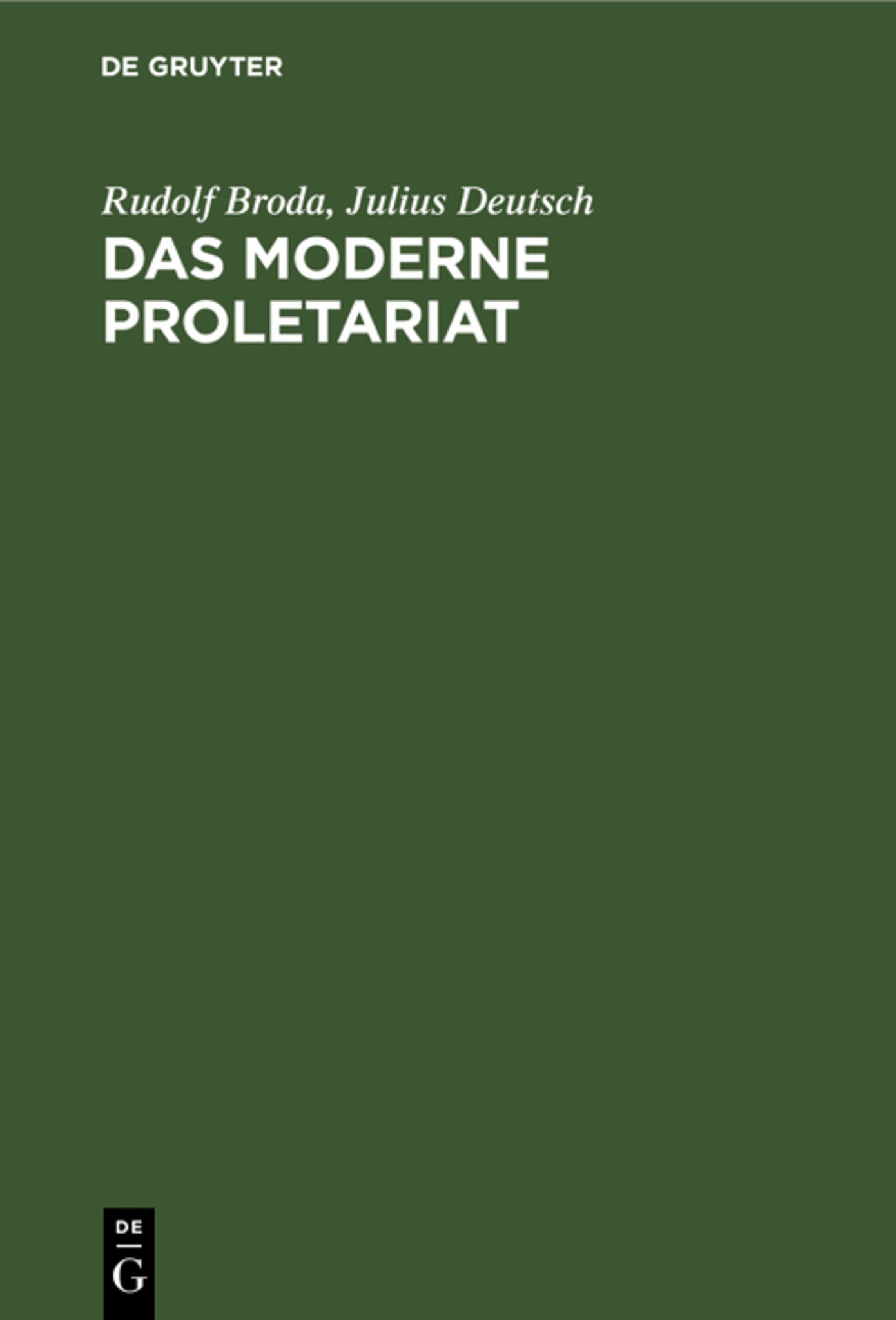 Das moderne Proletariat