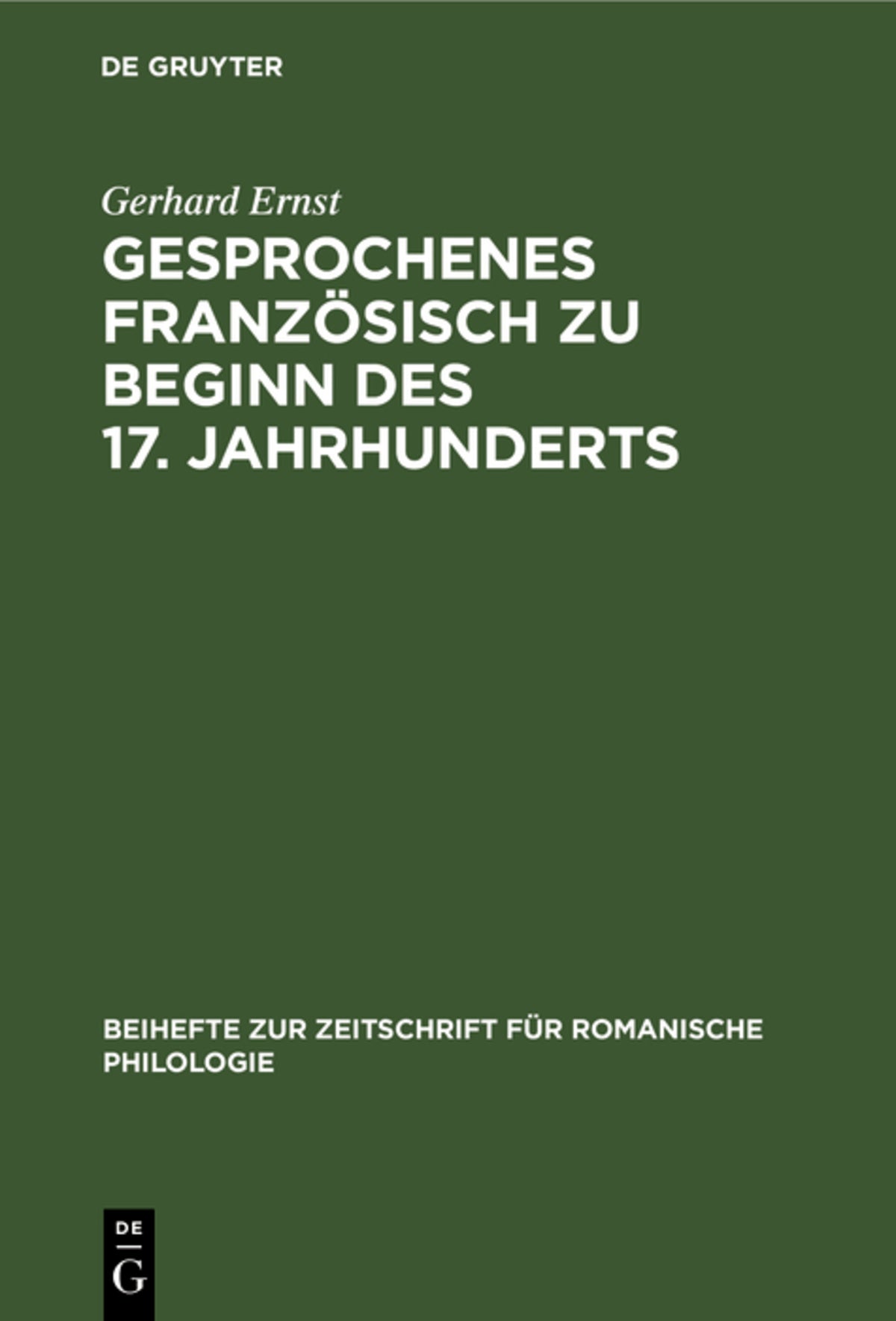 Cover image for Gesprochenes Französisch zu Beginn des 17. Jahrhunderts ISBN 9783112323519
