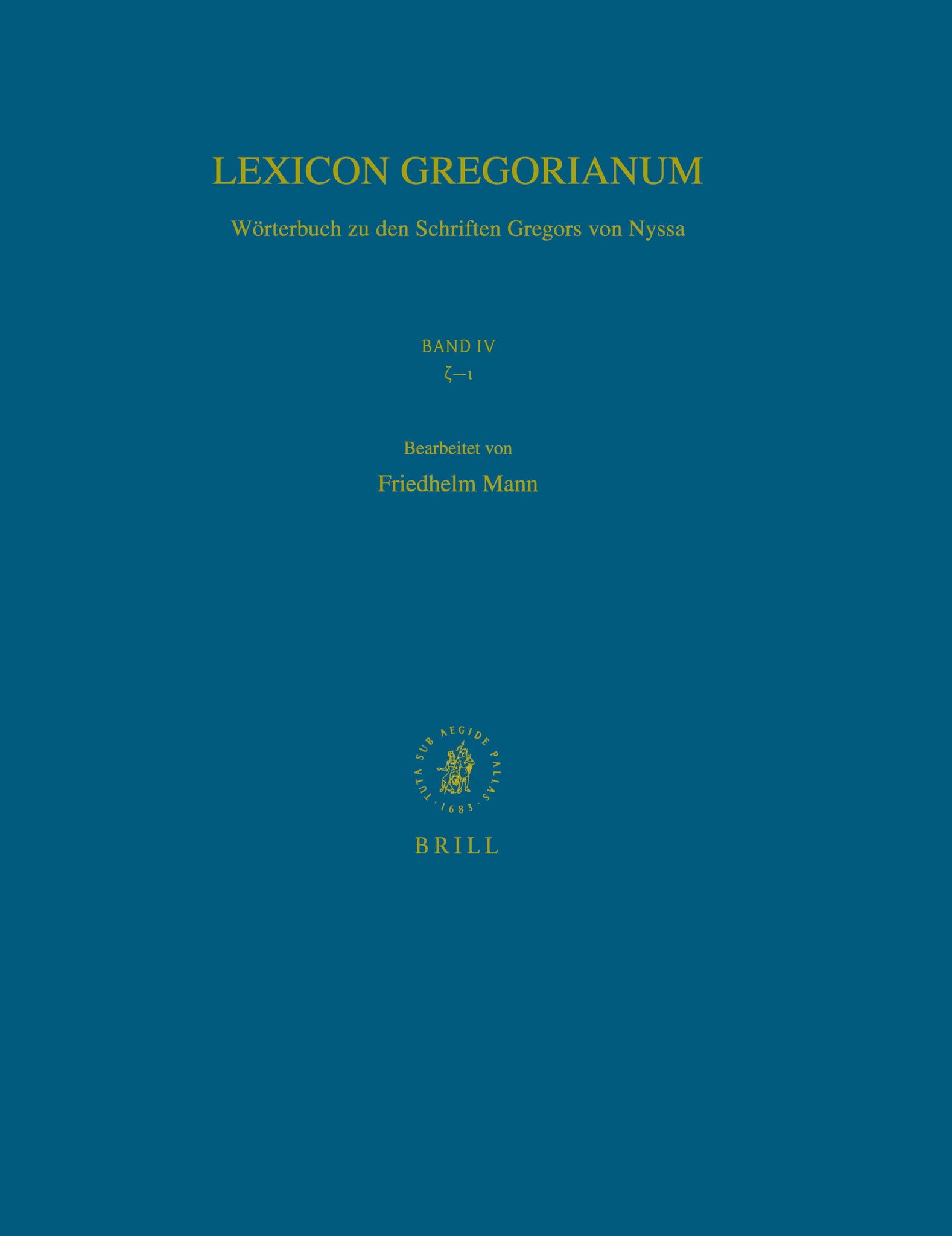 Lexicon Gregorianum, Volume 4 Band IV ζ-ι
