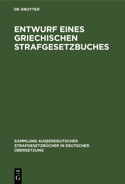 Entwurf eines griechischen Strafgesetzbuches