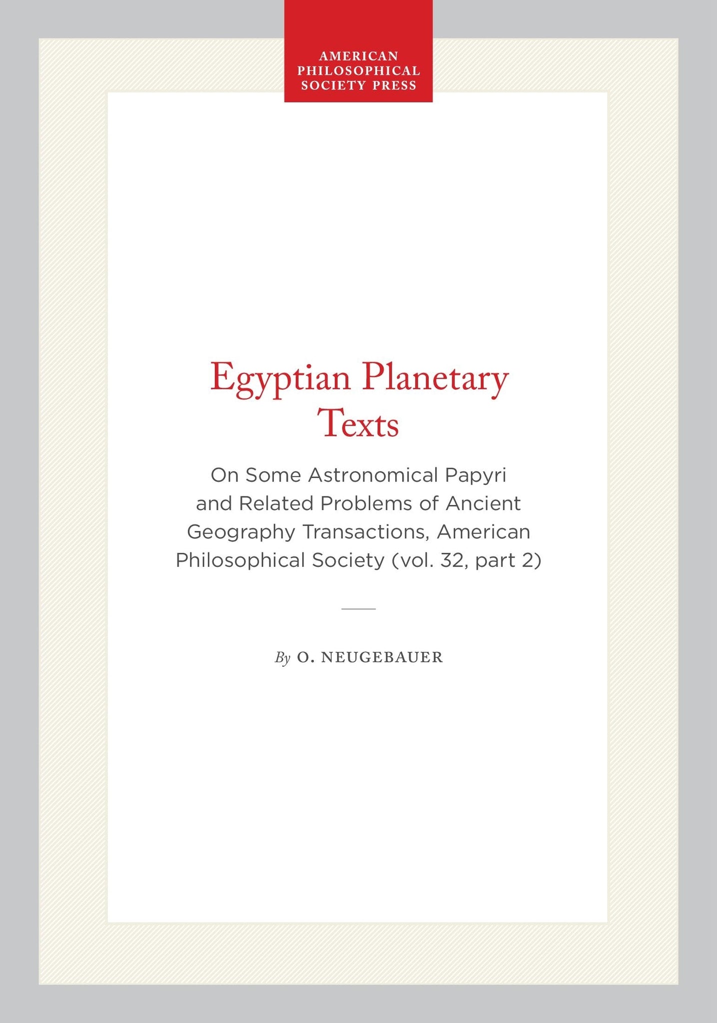 Egyptian Planetary Texts