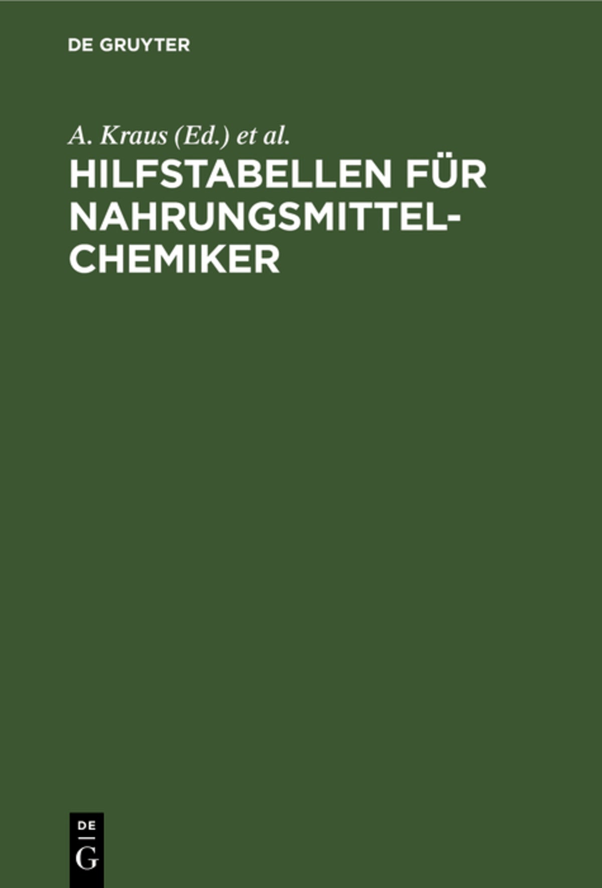 Hilfstabellen für Nahrungsmittel-Chemiker