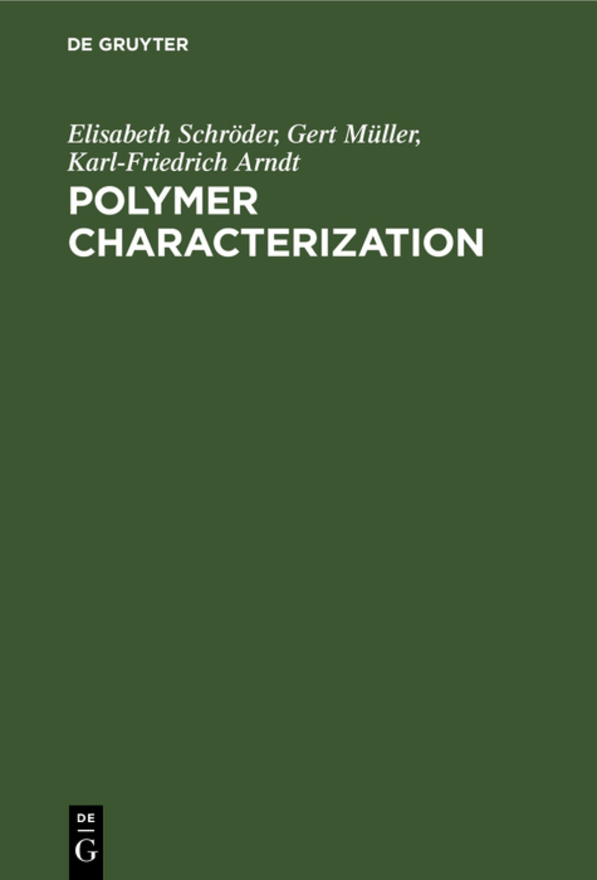 Cover image for Polymer Characterization ISBN 9783112470916