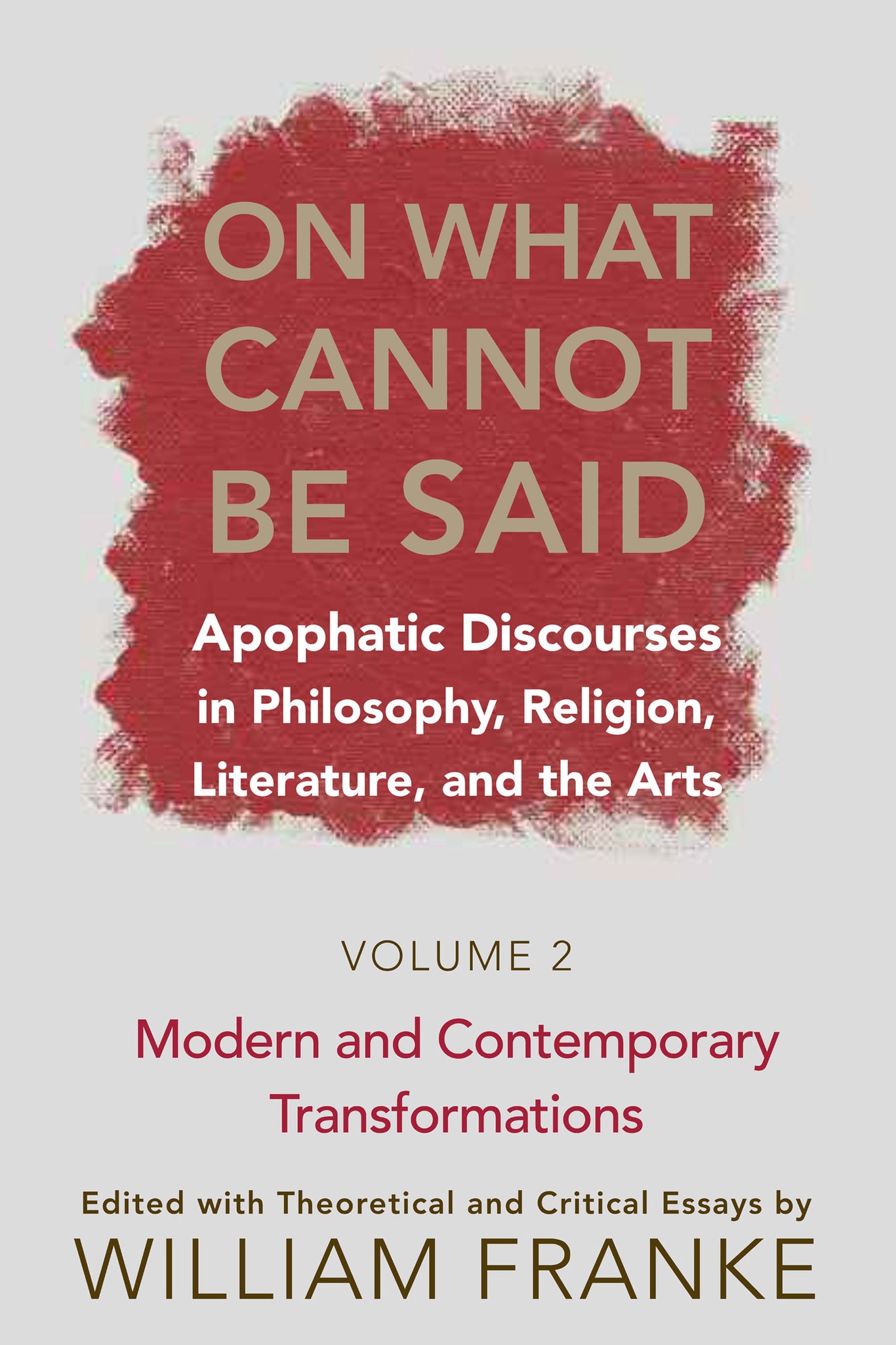Cover image for On What Cannot Be Said ISBN 9780268028831