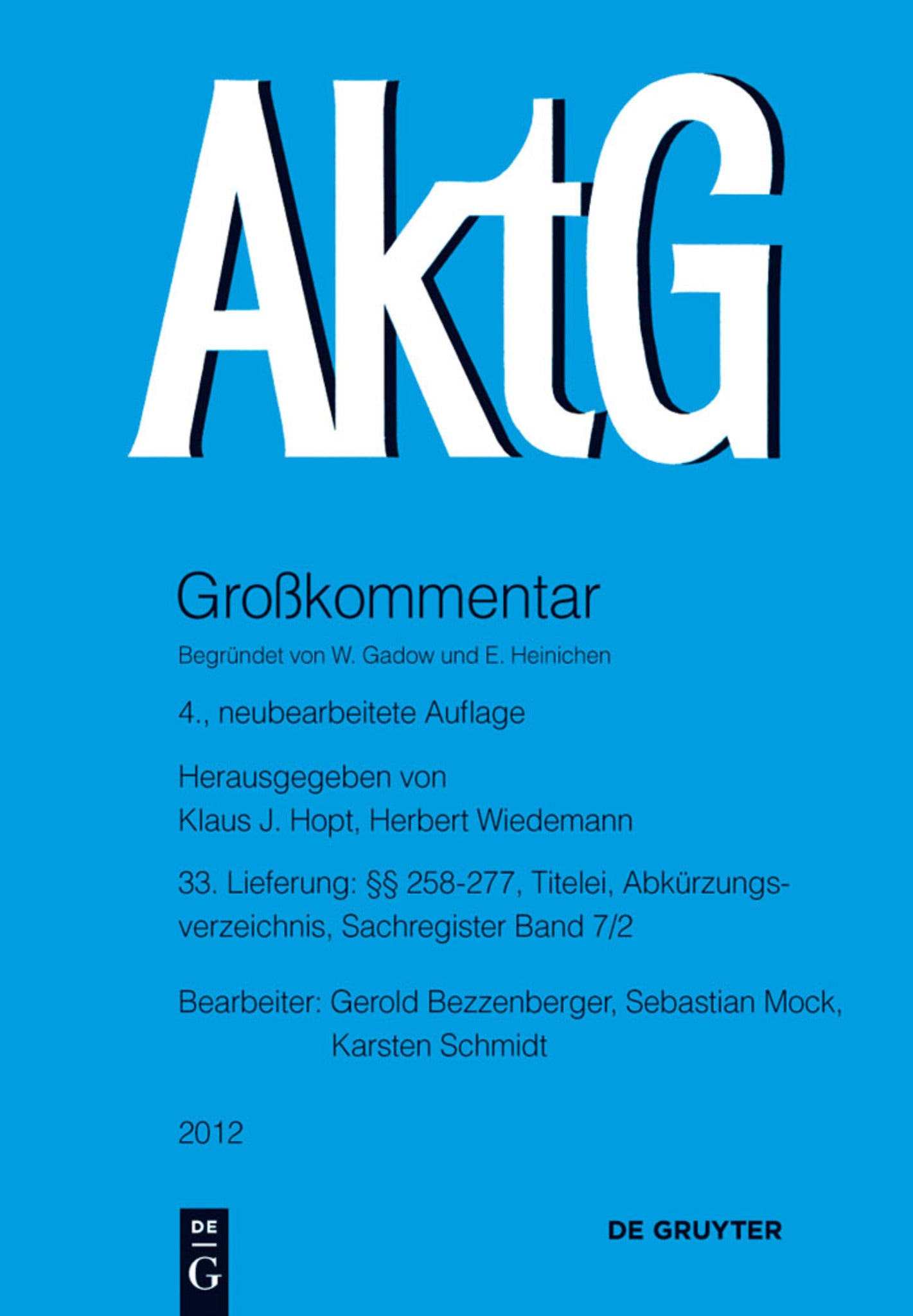 §§ 258-277; Titelei; Abkürzungsverzeichnis; Register Band 7/2