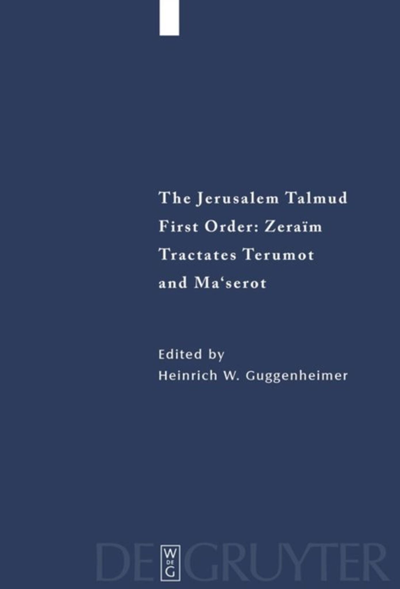 Cover image for Tractates Terumot and Ma'serot ISBN 9783110681284
