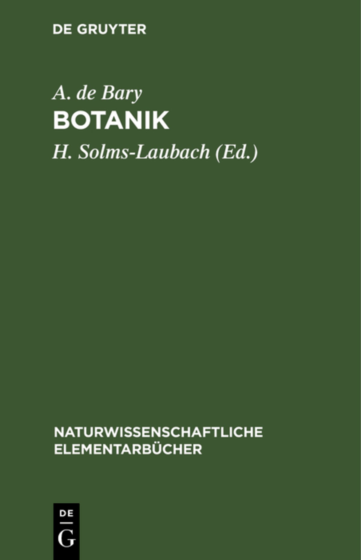 Cover image for Botanik ISBN 9783111161730