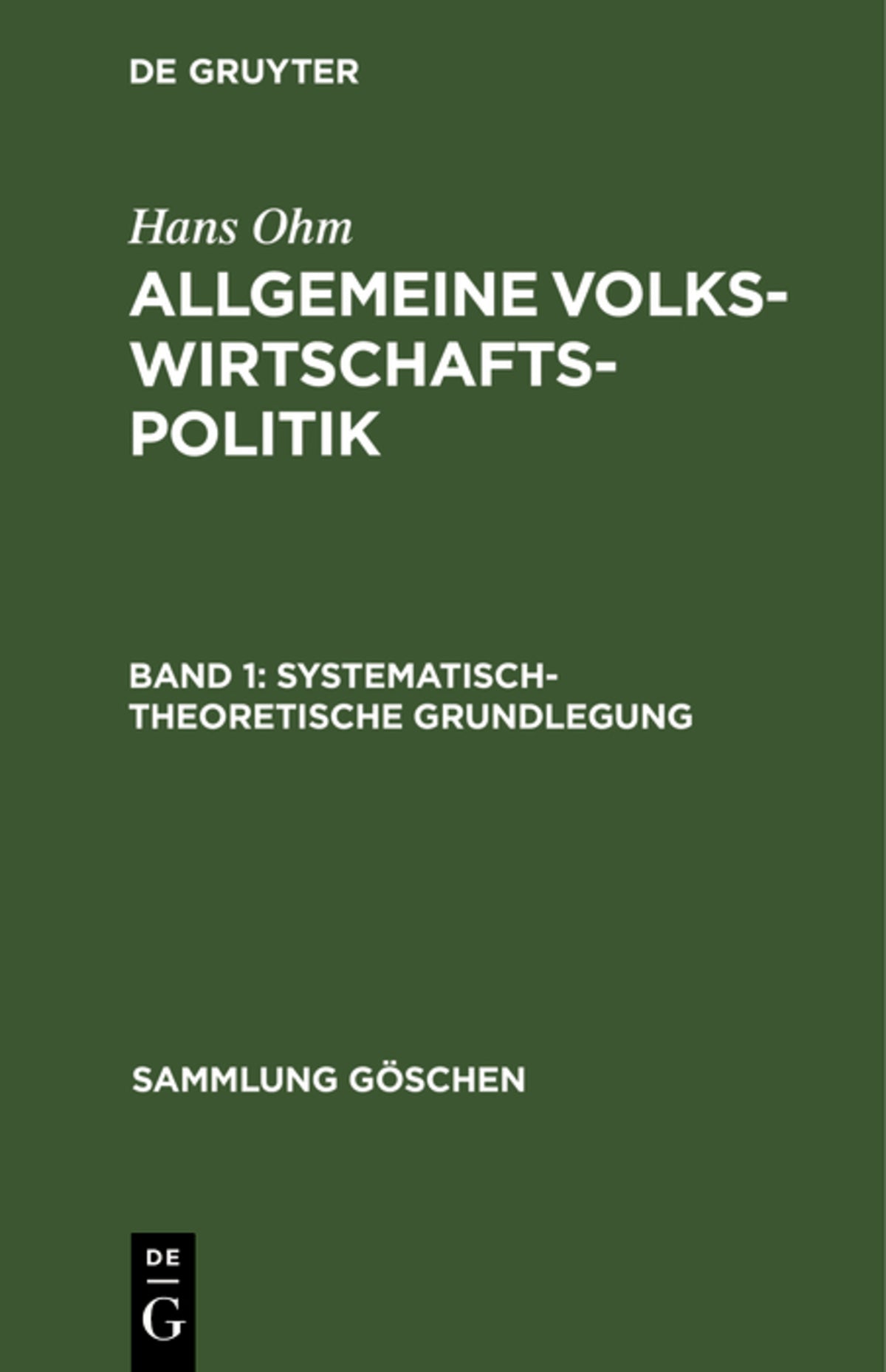 Cover image for Systematisch-theoretische Grundlegung ISBN 9783111291055