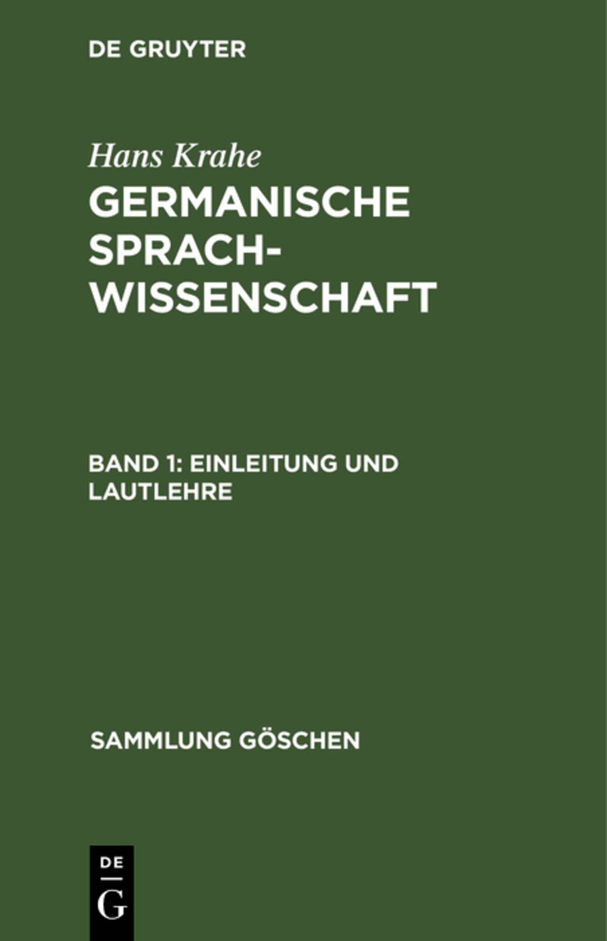 Cover image for Einleitung und Lautlehre ISBN 9783111017518