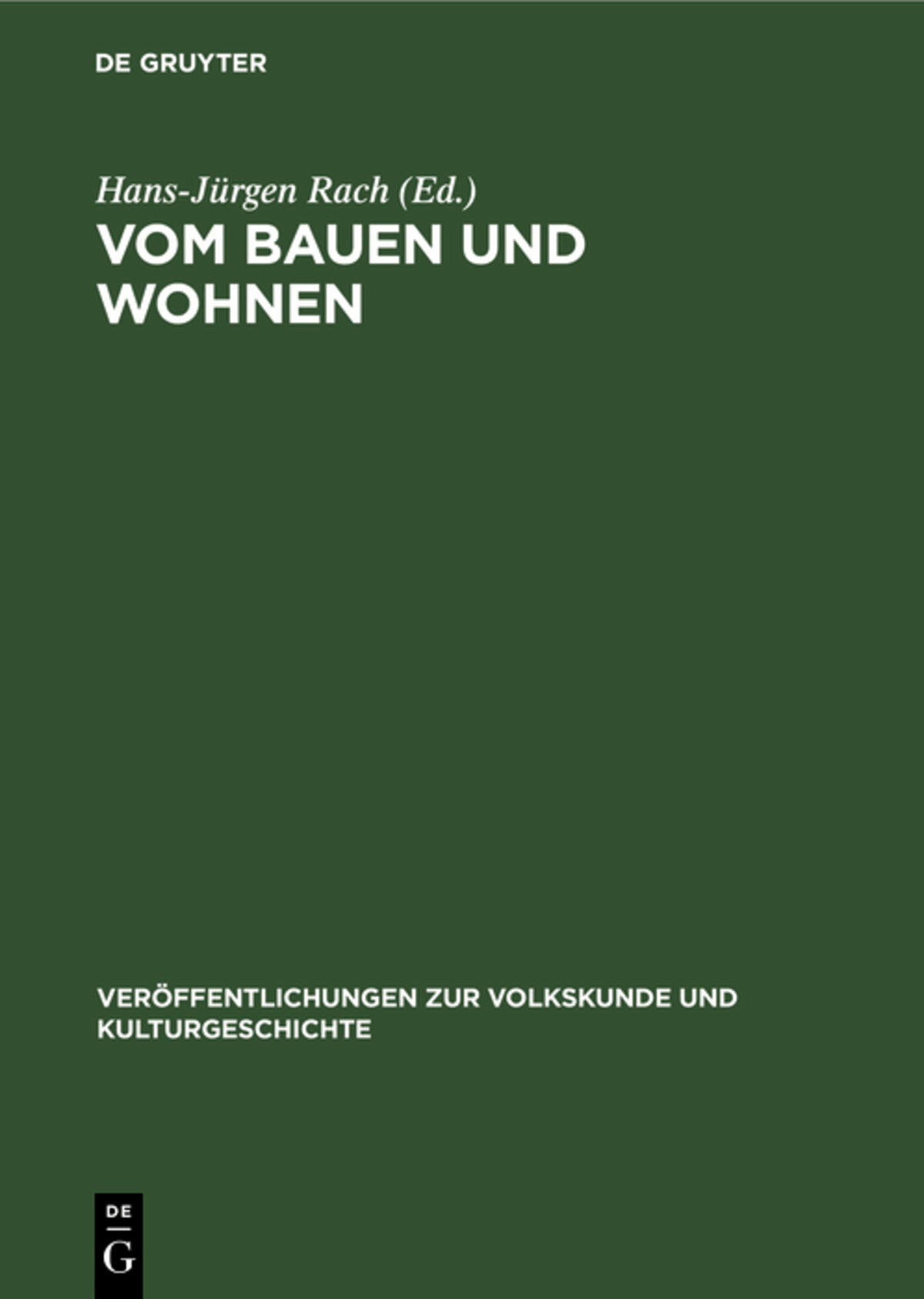 Cover image for Vom Bauen und Wohnen ISBN 9783112485071